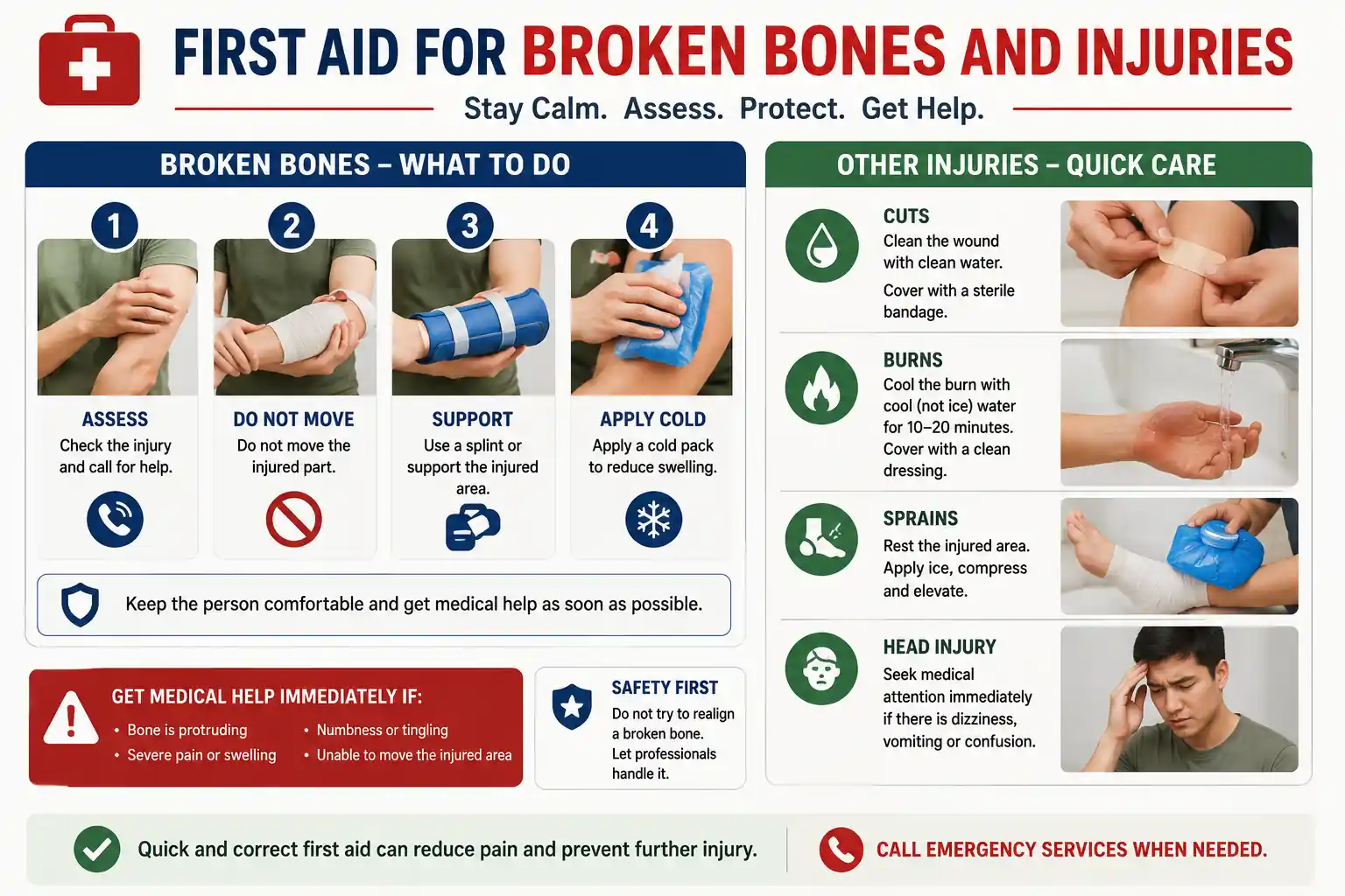 First Aid for Broken Bones and Injuries - Educourse