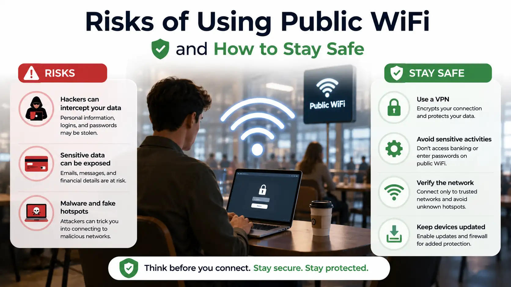 Risks of Using Public WiFi and How to Stay Safe - Educourse