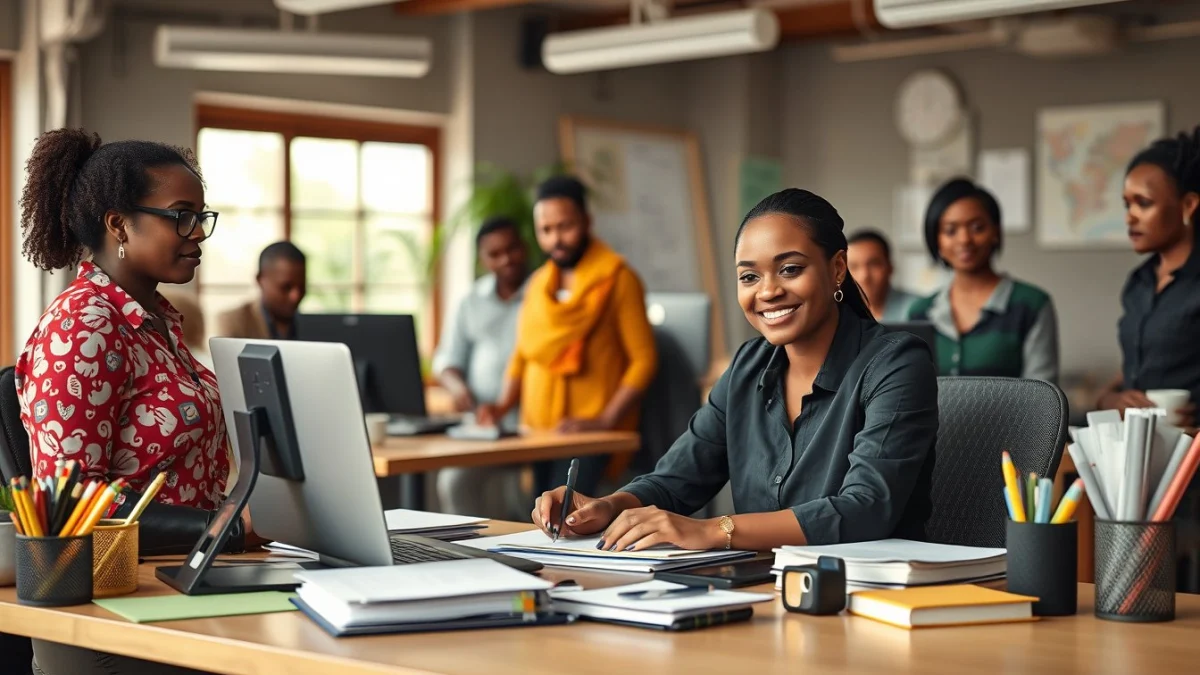 Professional learning office and administrative skills in a modern workspace