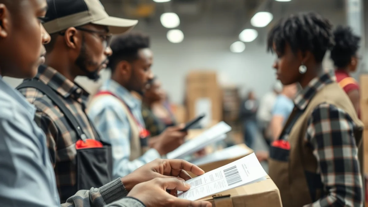 Person learning accurate record-keeping for shipments in a modern educational setting