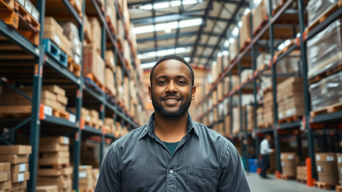 Person learning advancing skills and knowledge in stock management in a modern educational setting
