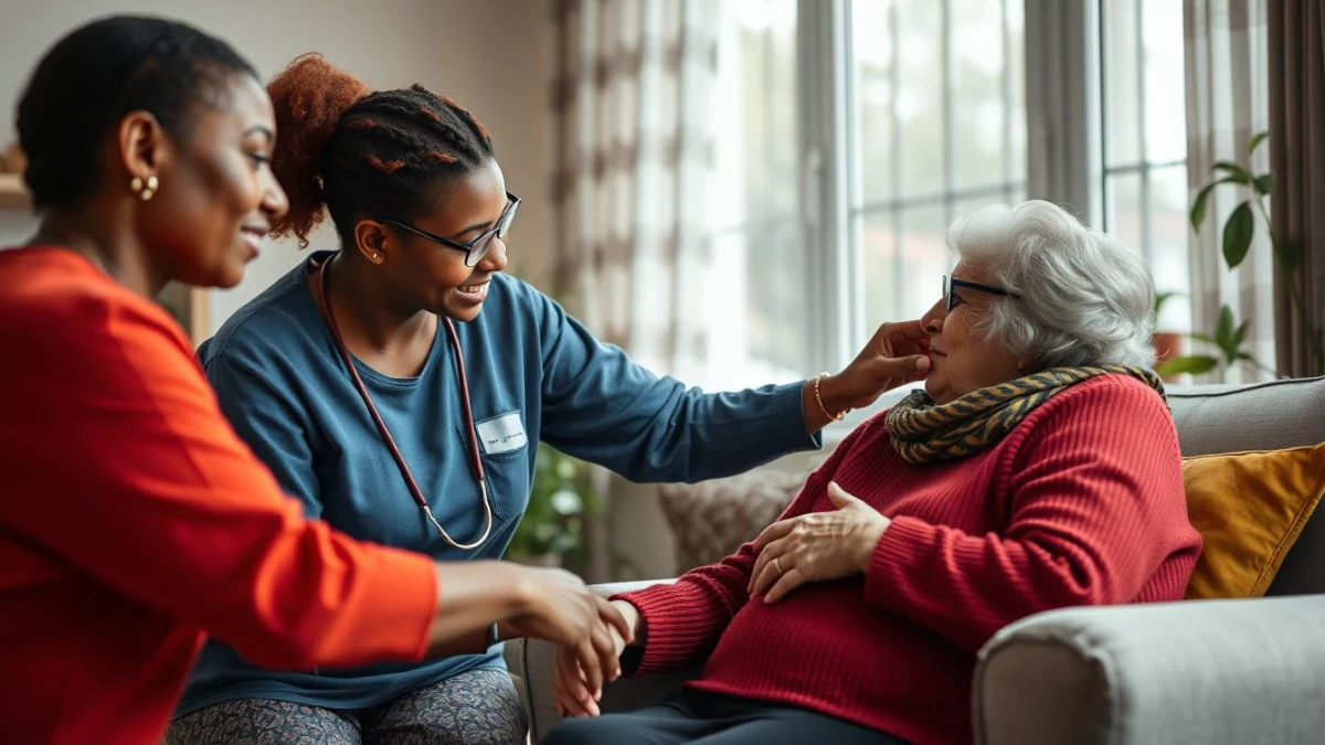 Learner studying caregiving skills in a professional training environment