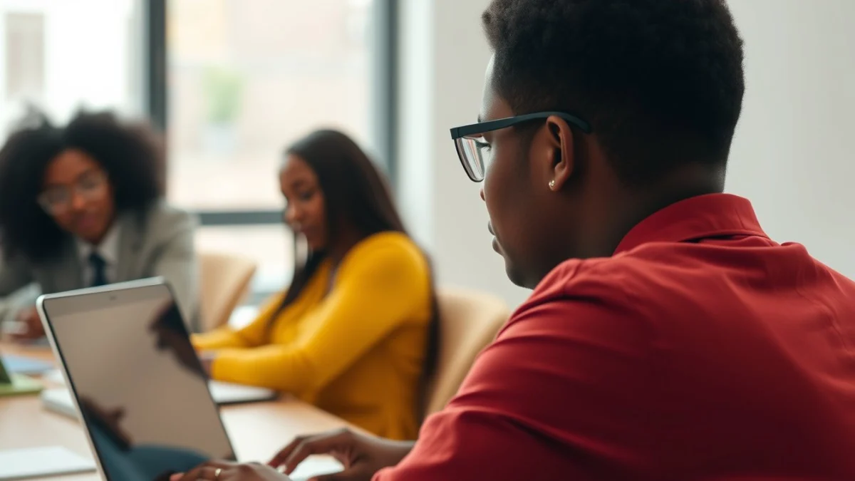 Person learning asking for testimonials and referrals in a modern educational setting