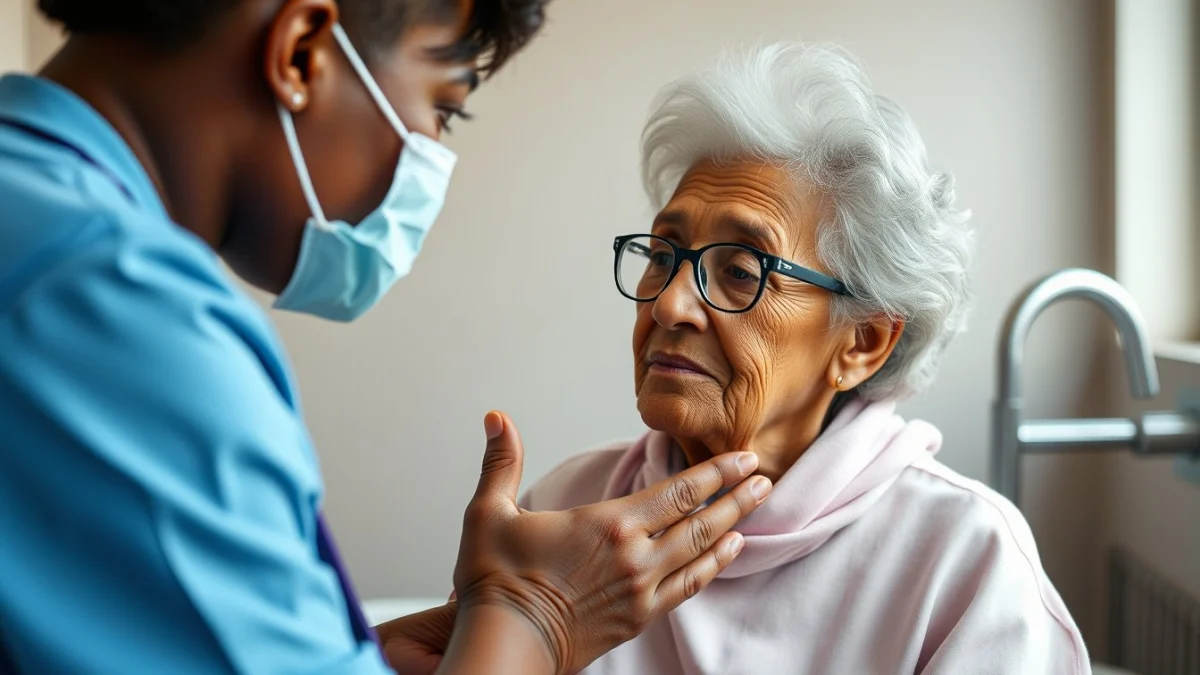 Learner studying caregiving skills in a professional training environment