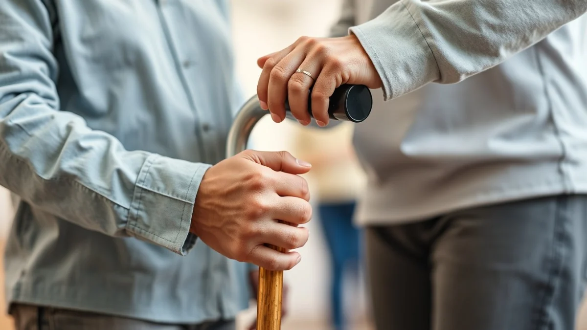 Learner studying caregiving skills in a professional training environment