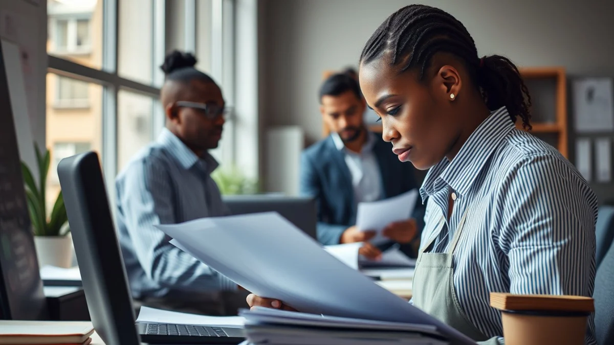 Person learning basic accounting principles related to receivables in a modern educational setting