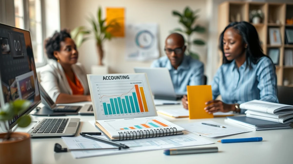 Person learning business skills in a clean modern workspace