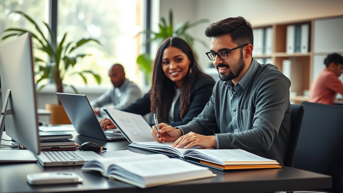 Professional learning office and administrative skills in a modern workspace