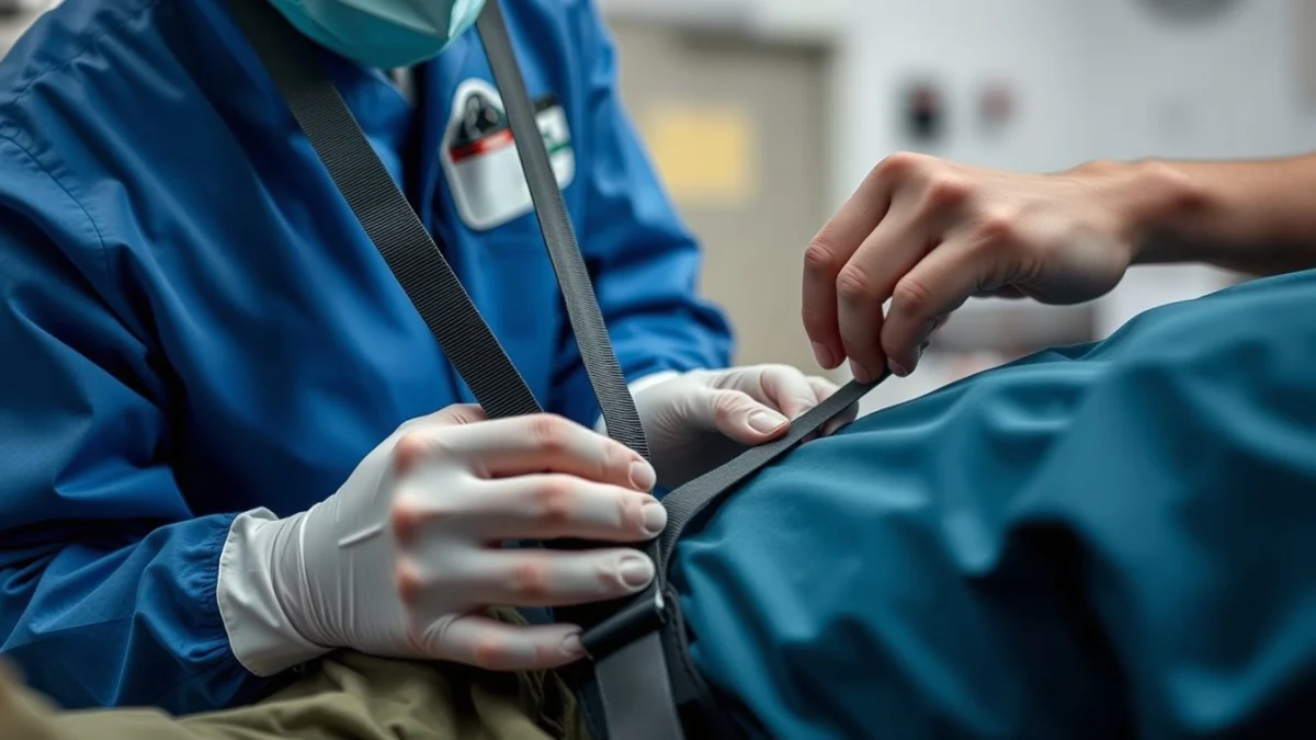 Learner studying caregiving skills in a professional training environment
