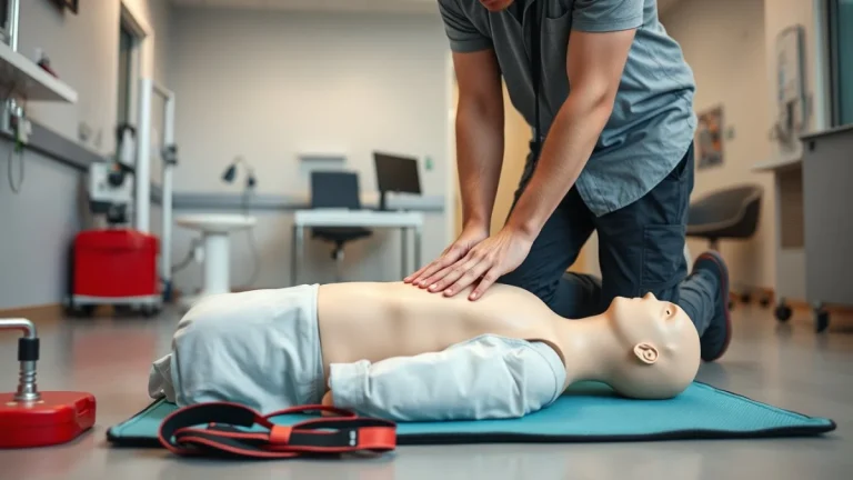 Person learning first aid skills in a practical training setting