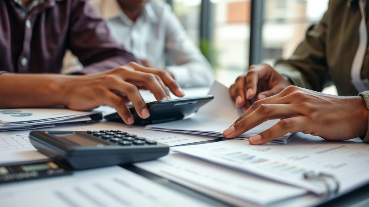 Person learning basic functions for invoicing clerks in software in a modern educational setting