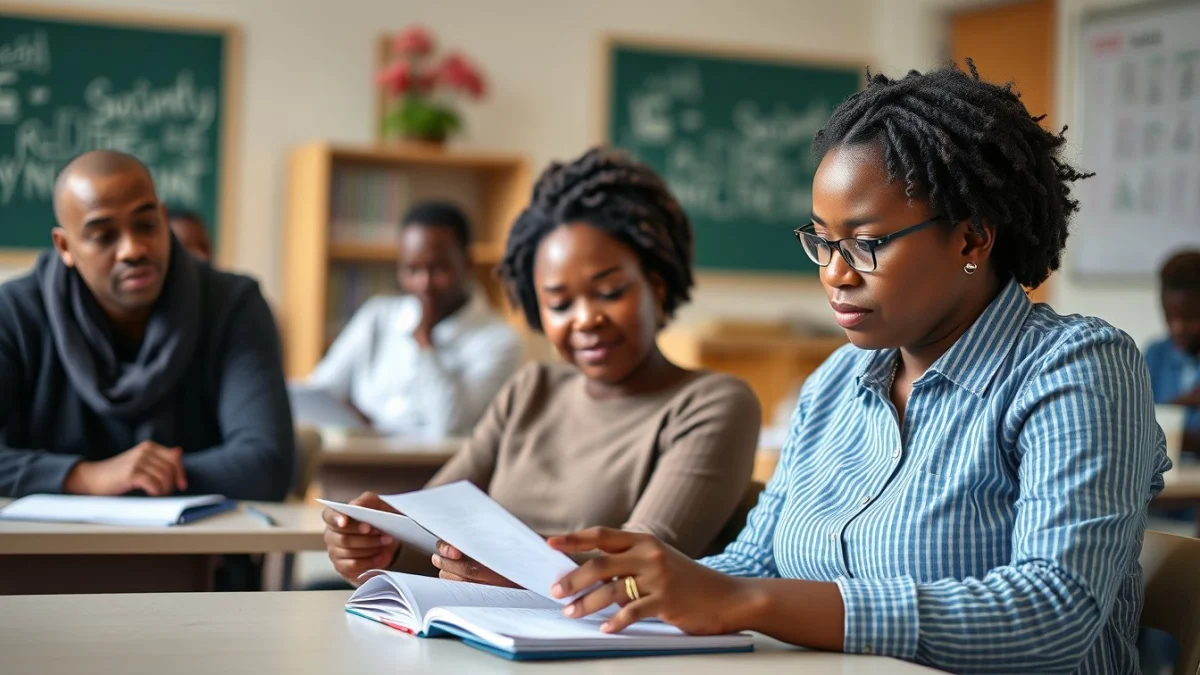 Learner studying caregiving skills in a professional training environment