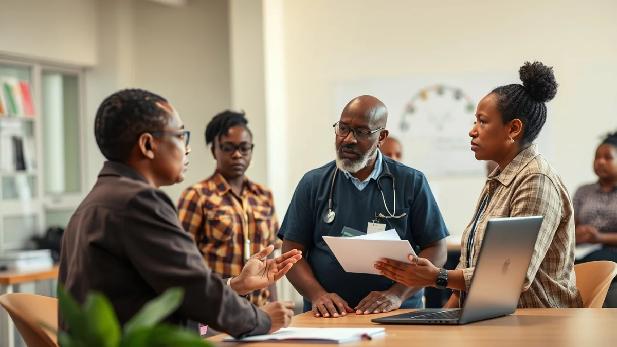 Learner studying caregiving skills in a professional training environment