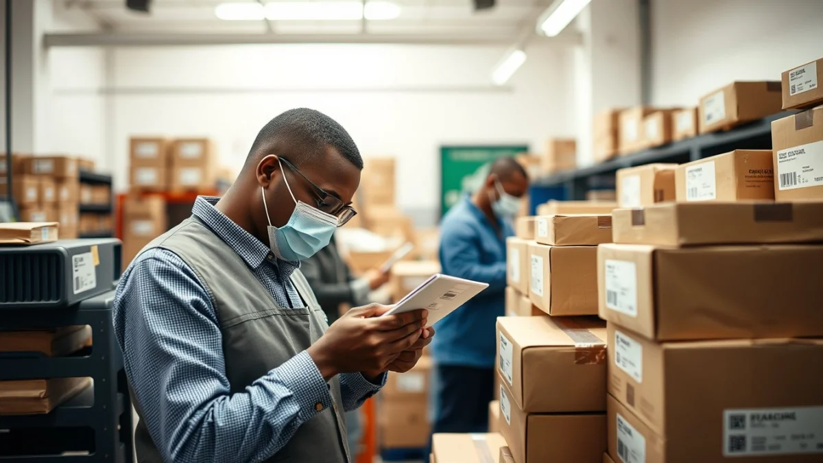 Person learning basic terminology used in dispatch and logistics in a modern educational setting