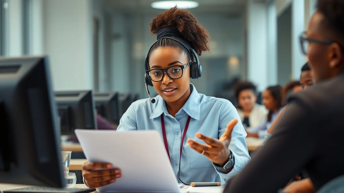 Person learning basic troubleshooting for reservation tools in a modern educational setting