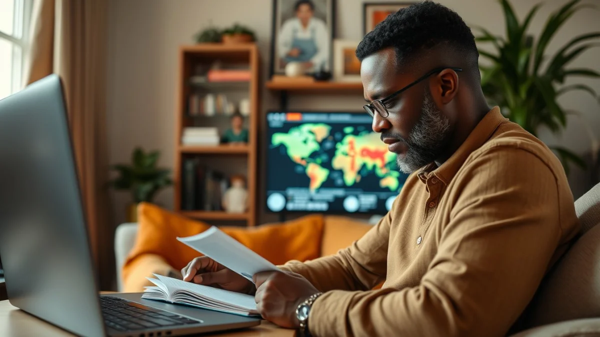Person learning artificial intelligence skills on a laptop in a modern workspace