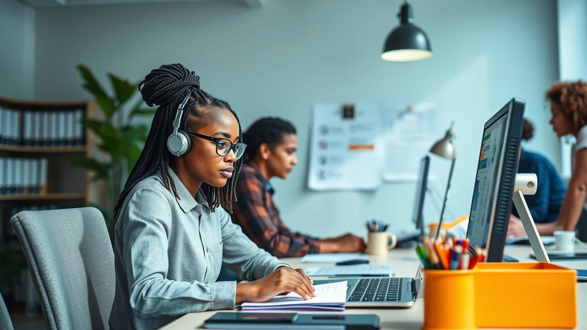 Professional learning office and administrative skills in a modern workspace