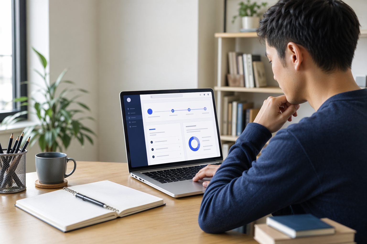 Beginner planning an online learning study schedule at home