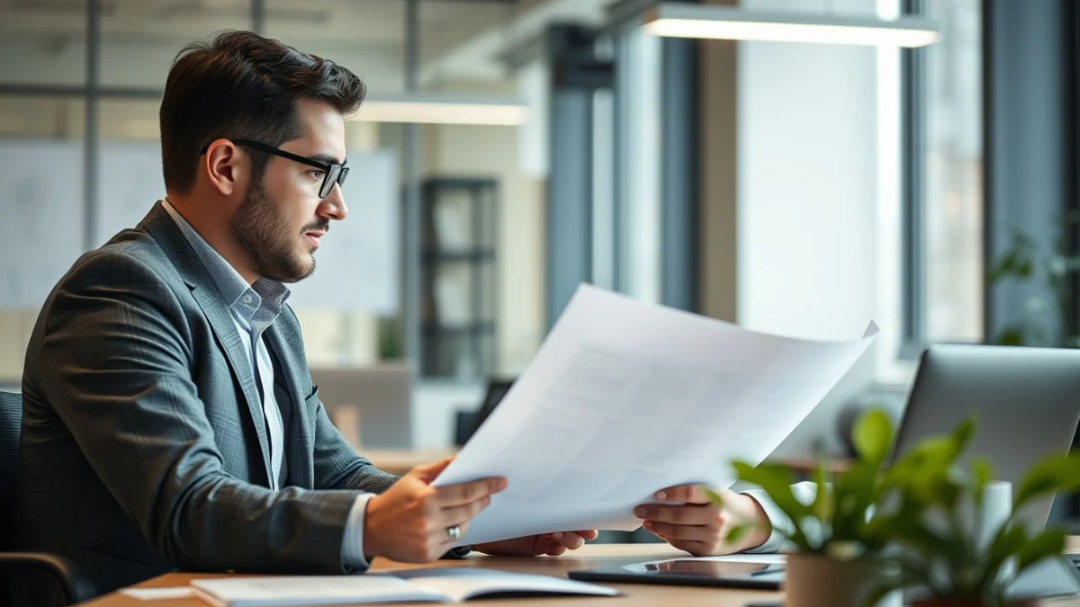 Person learning business skills in a clean modern workspace
