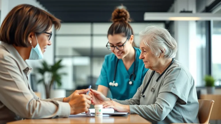 Learner studying caregiving skills in a professional training environment
