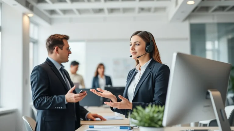 Person learning business skills in a clean modern workspace