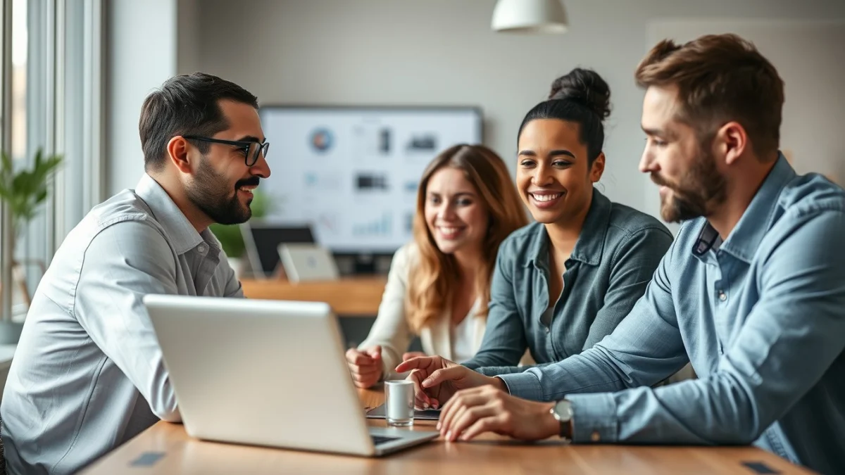 Person learning business skills in a clean modern workspace