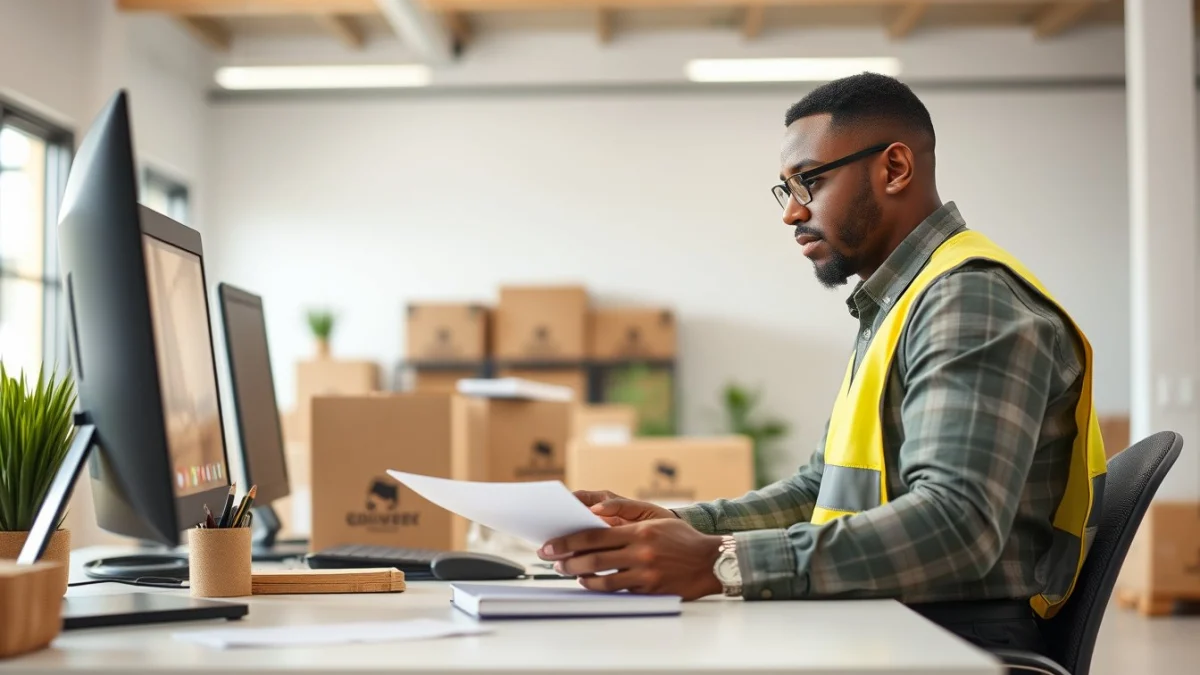 Person learning practices for receiving goods in a modern educational setting