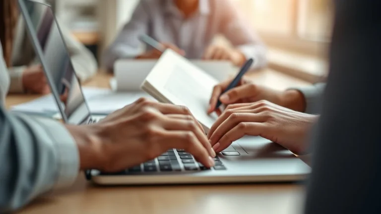 Person learning artificial intelligence skills on a laptop in a modern workspace