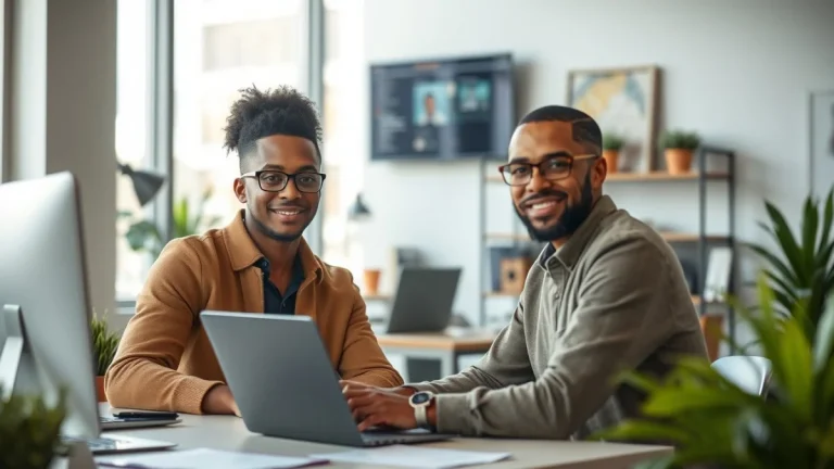 Person learning business skills in a clean modern workspace