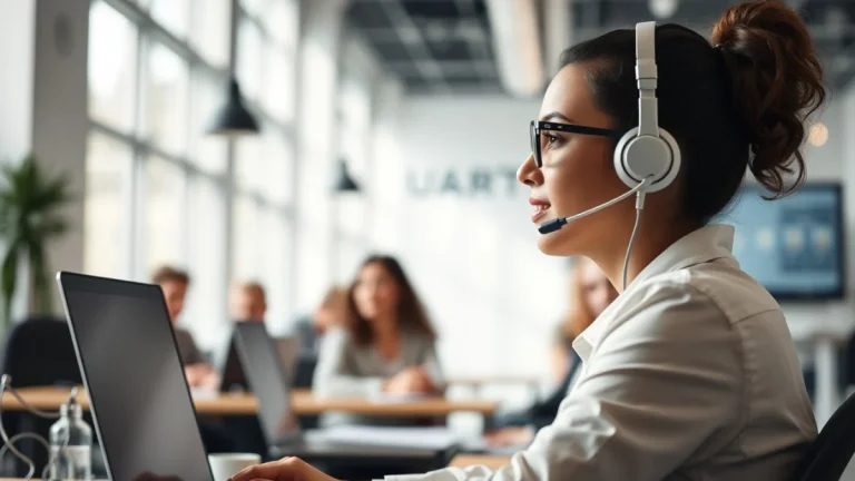 Person learning work from home virtual assistants in a modern educational setting