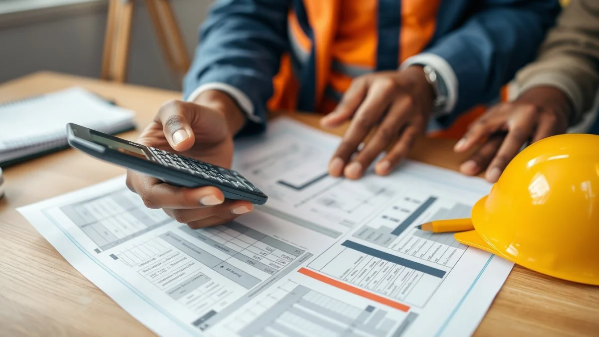 Person learning budgeting for construction projects in a modern educational setting