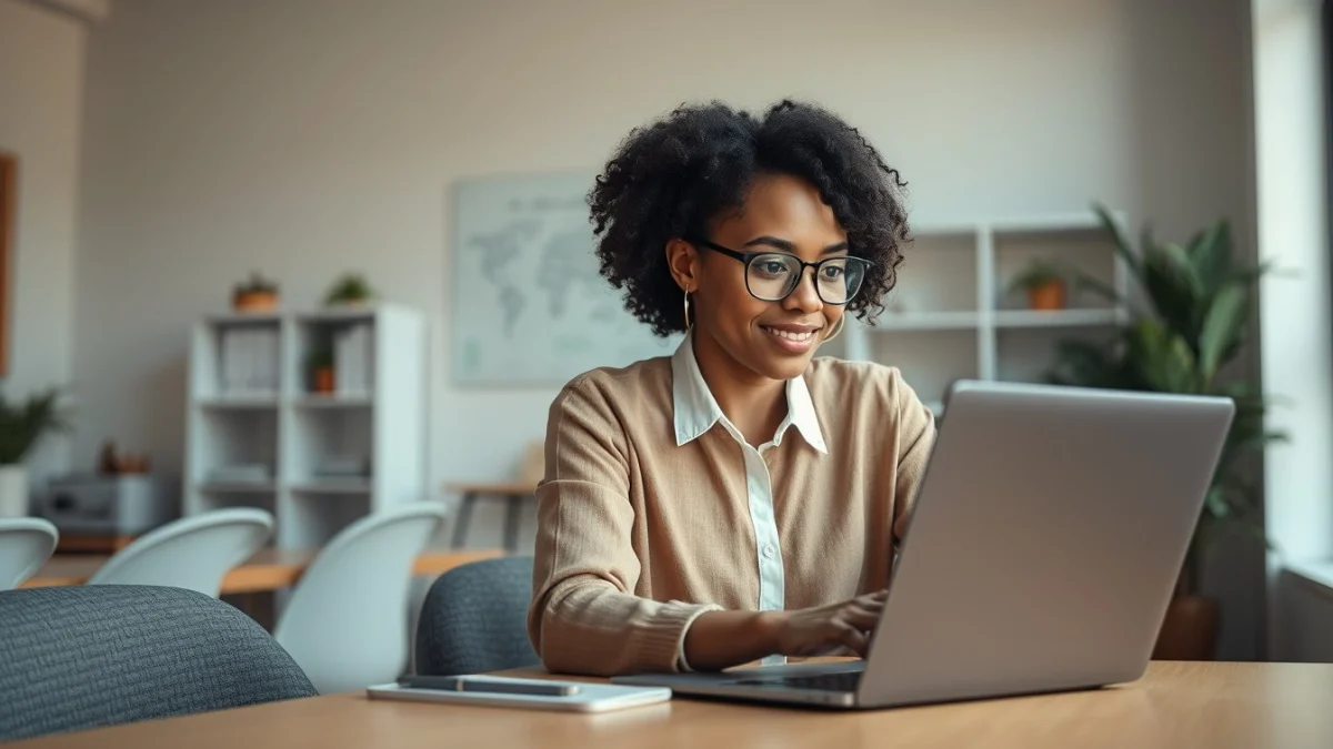 Professional learning office and administrative skills in a modern workspace