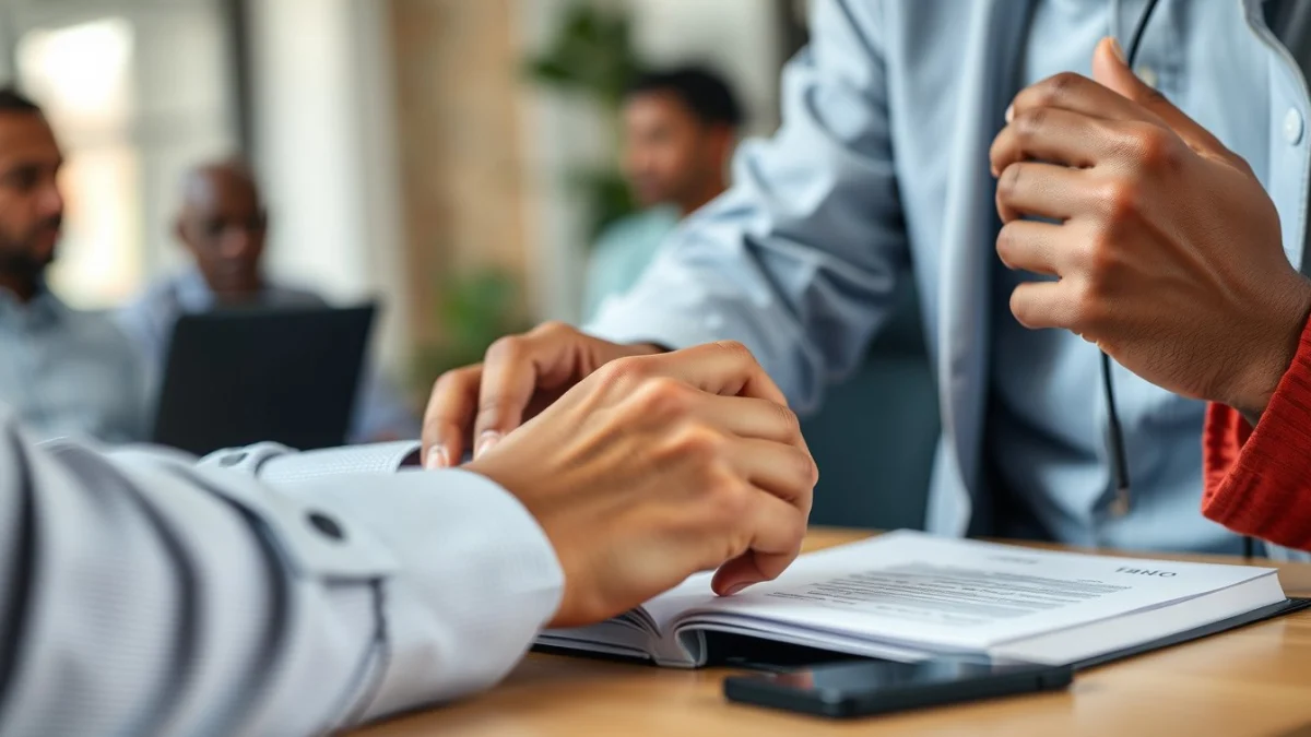 Person learning building rapport and trust with clients in a modern educational setting