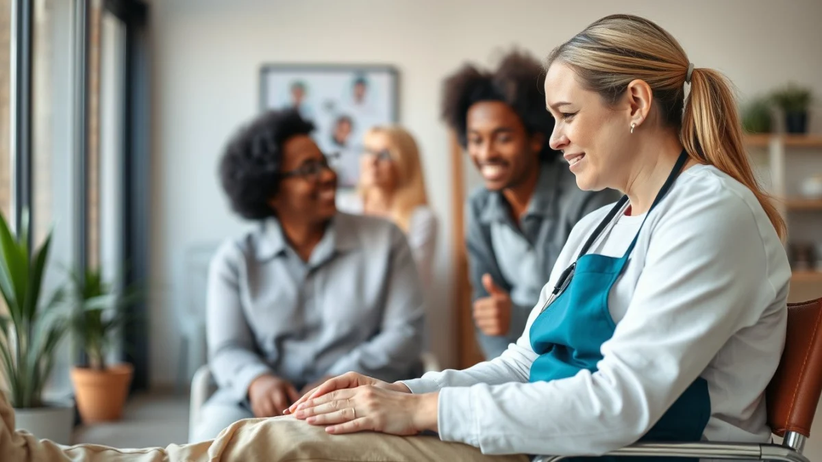 Learner studying caregiving skills in a professional training environment