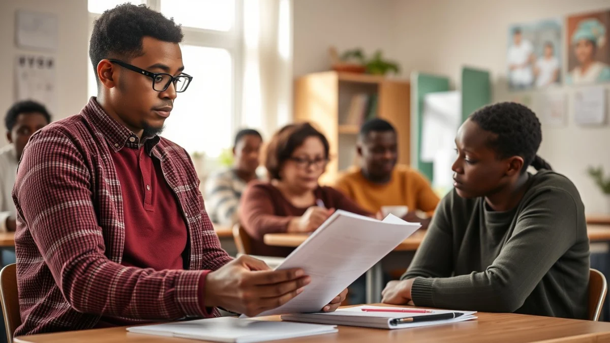 Learner studying caregiving skills in a professional training environment