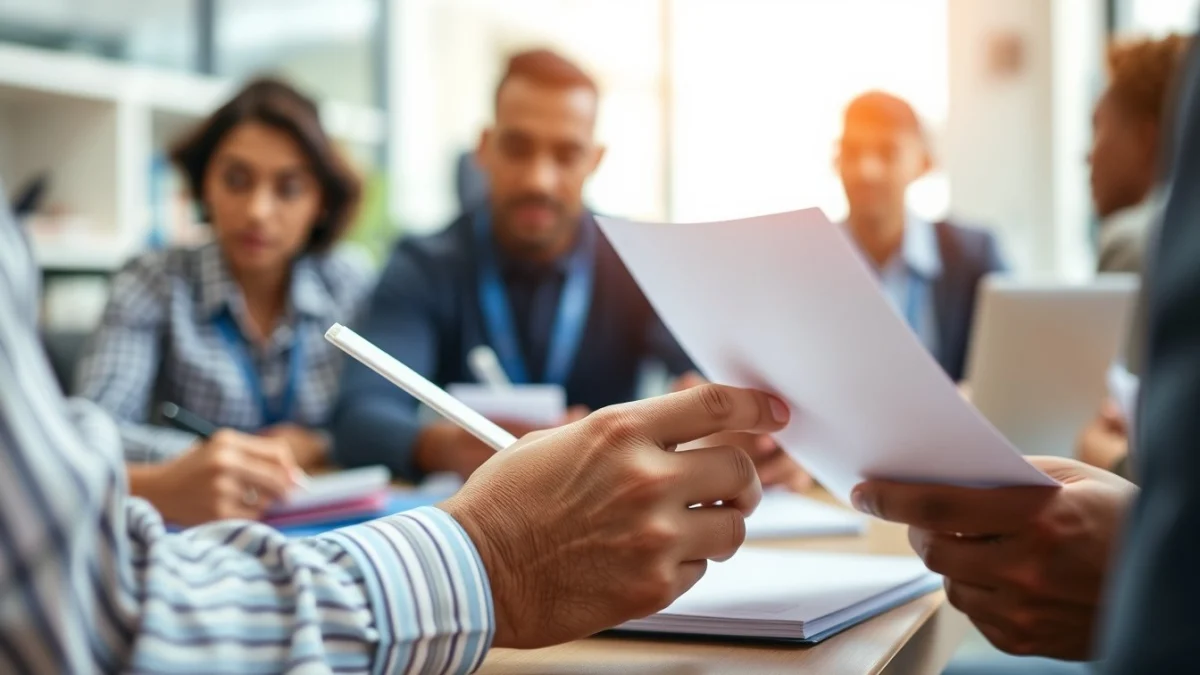 Person learning career development and next steps in finance in a modern educational setting