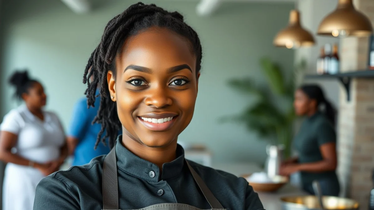 Person learning catering assistant duties and responsibilities explained in a modern educational setting