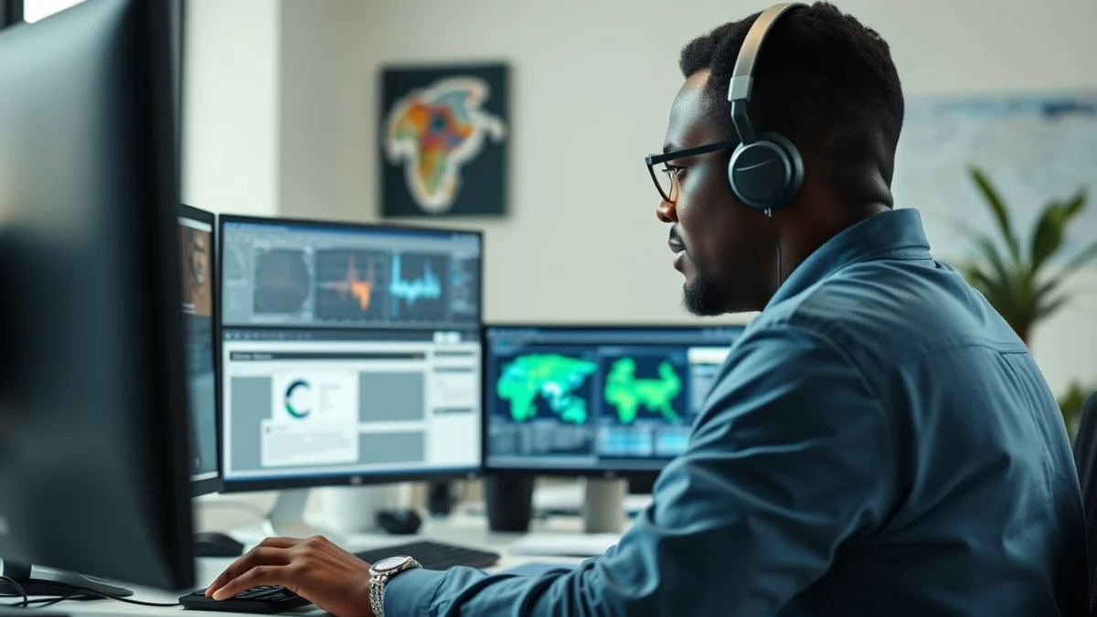 Person learning certifications and further training options in a modern educational setting