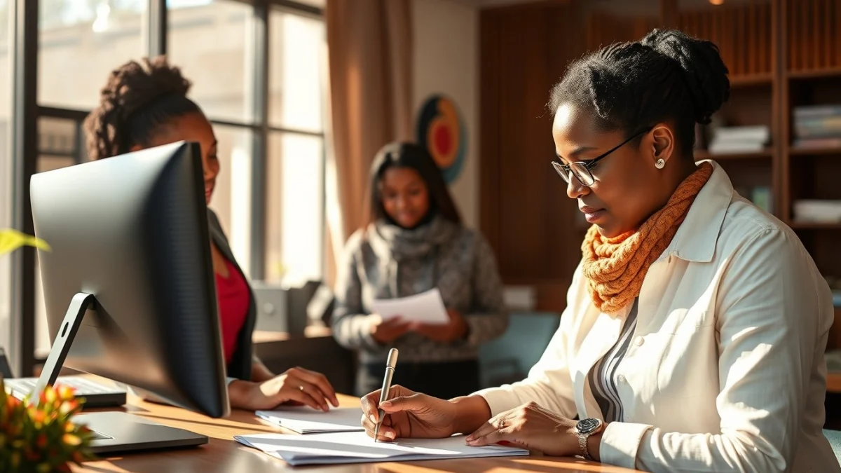 Professional learning office and administrative skills in a modern workspace