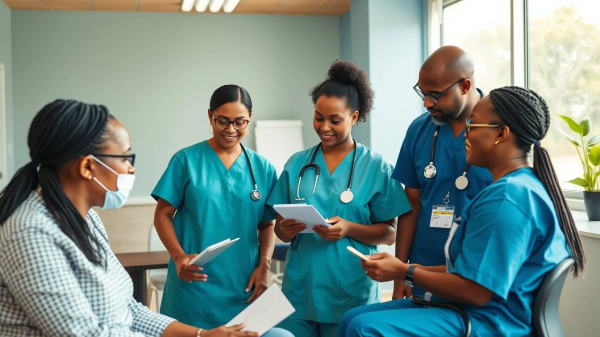 Learner studying caregiving skills in a professional training environment