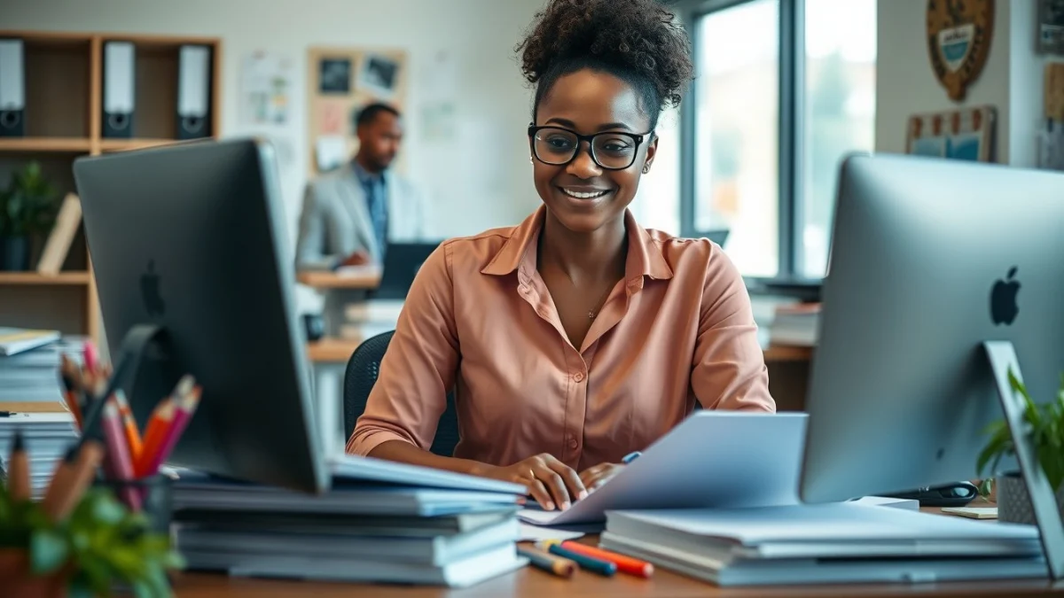 Professional learning office and administrative skills in a modern workspace