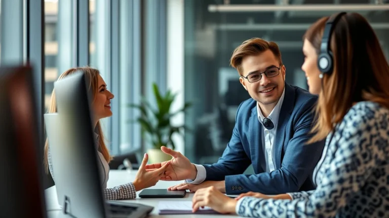 Person learning business skills in a clean modern workspace