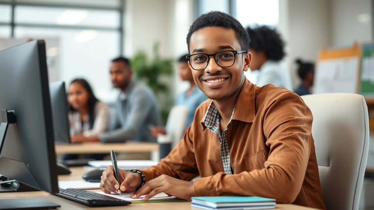 Professional learning office and administrative skills in a modern workspace