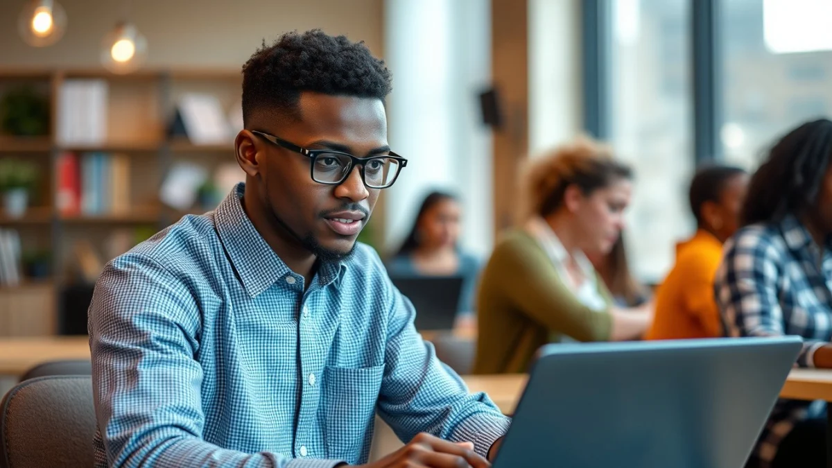 Person learning common network threats and vulnerabilities in a modern educational setting