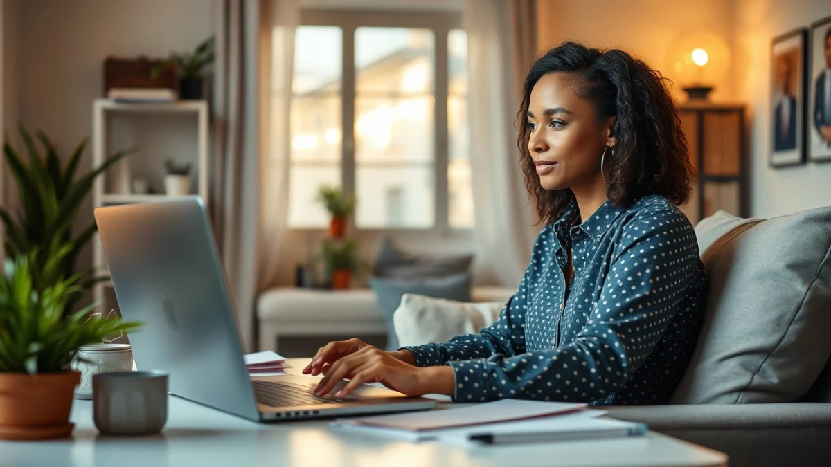Person learning communicating clearly with clients in a modern educational setting