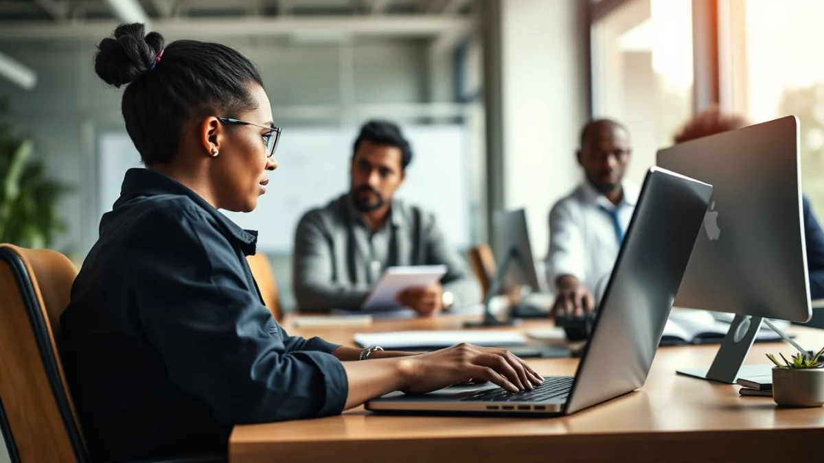 Professional learning office and administrative skills in a modern workspace