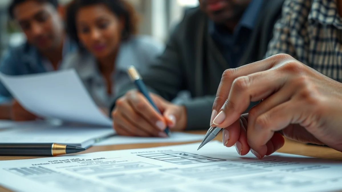 Person learning compliance with tender regulations in a modern educational setting