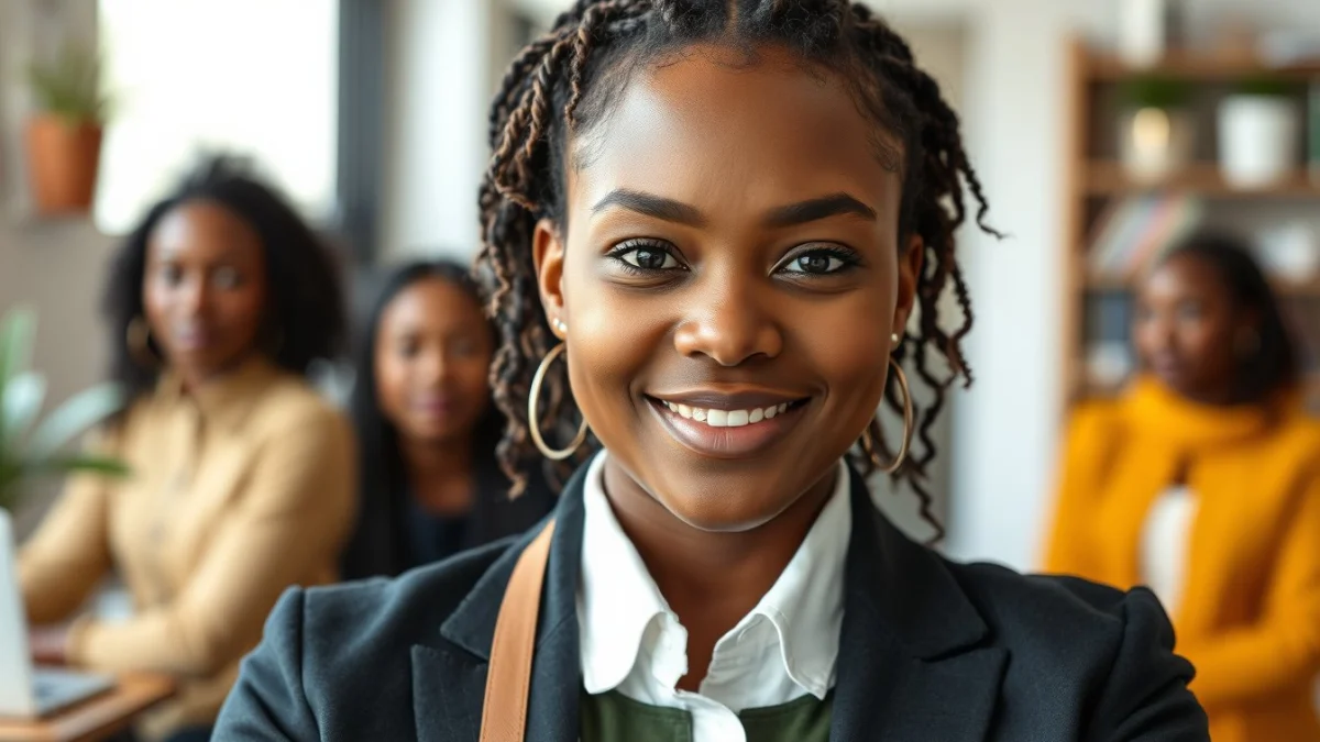 Person learning business skills in a clean modern workspace