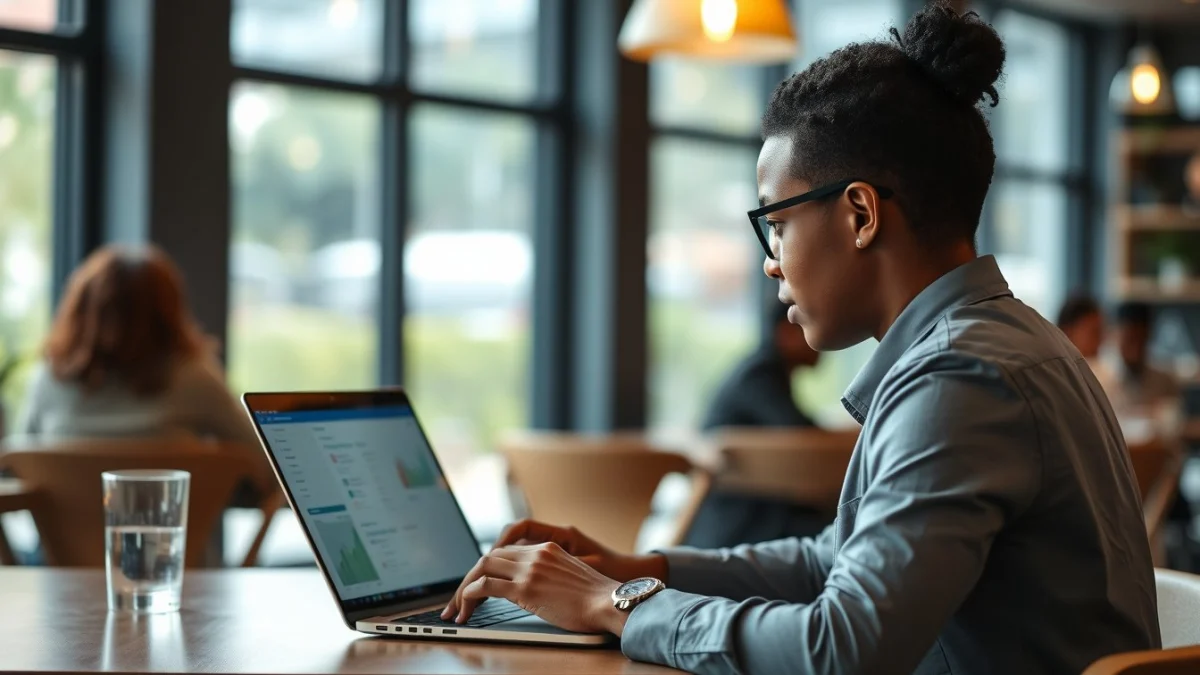 Person learning confidentiality and data protection in a modern educational setting