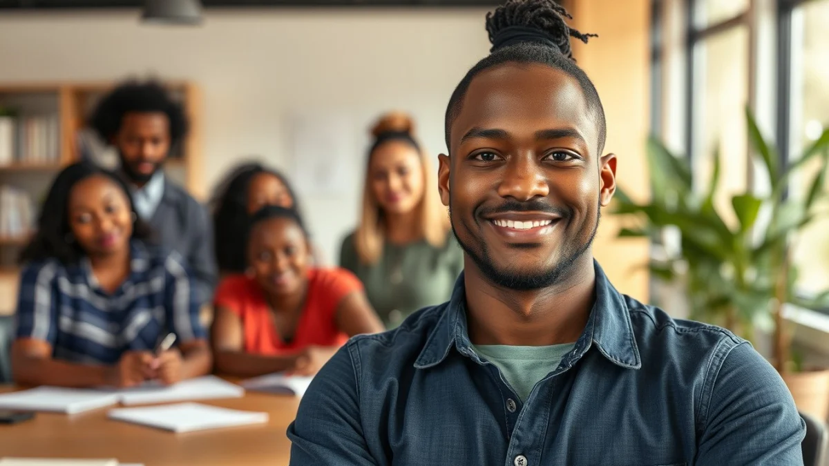 Person learning content creator salary in south africa in a modern educational setting